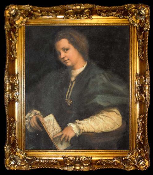 framed  Andrea del Sarto Portrait of a Girl, ta009-2